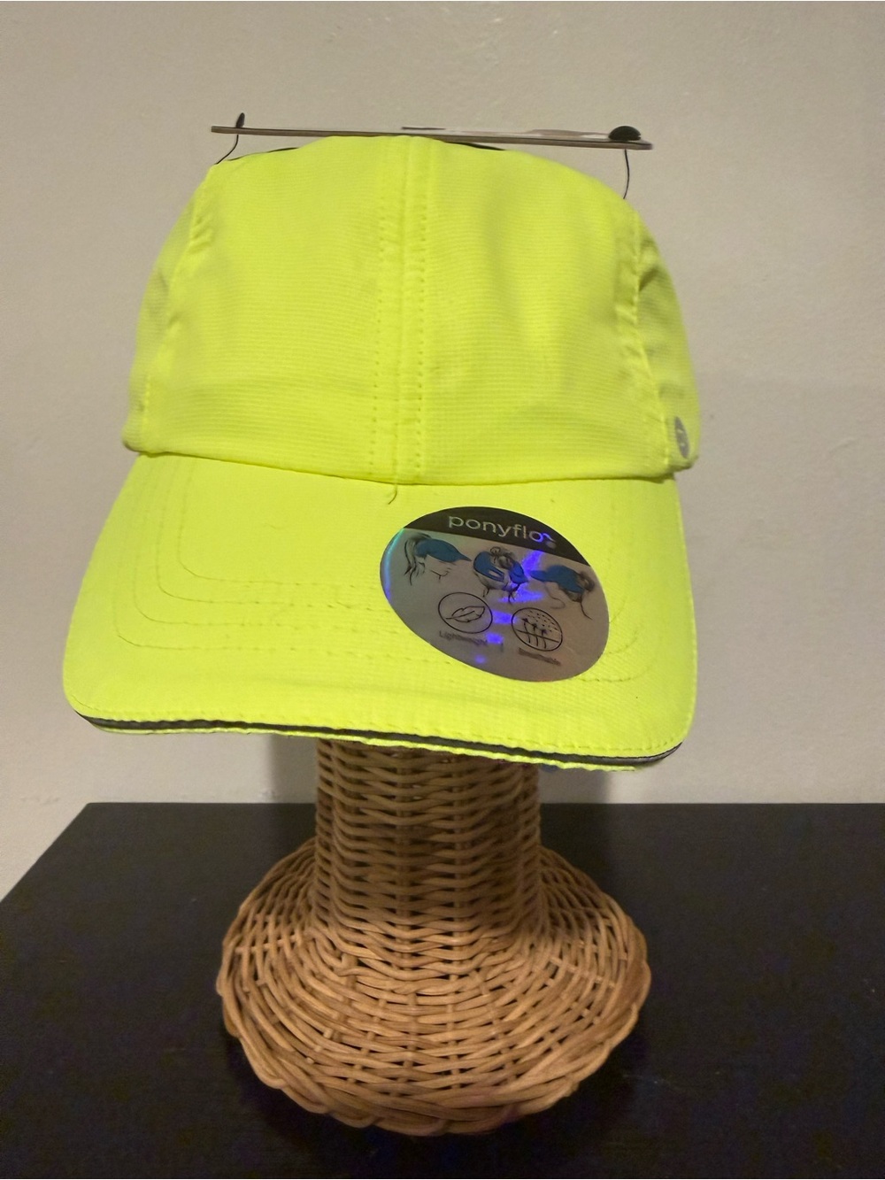 Pony Reflective Neon Yellow Cap with Ponytail Slot